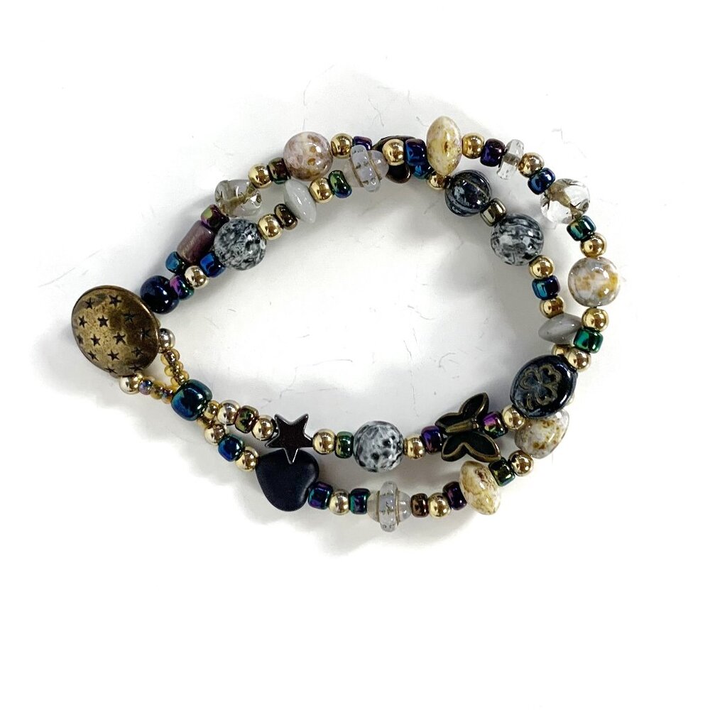 Beautiful Handmade Bracelet with neutral and colorful beads